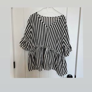 Plus Black and White Top